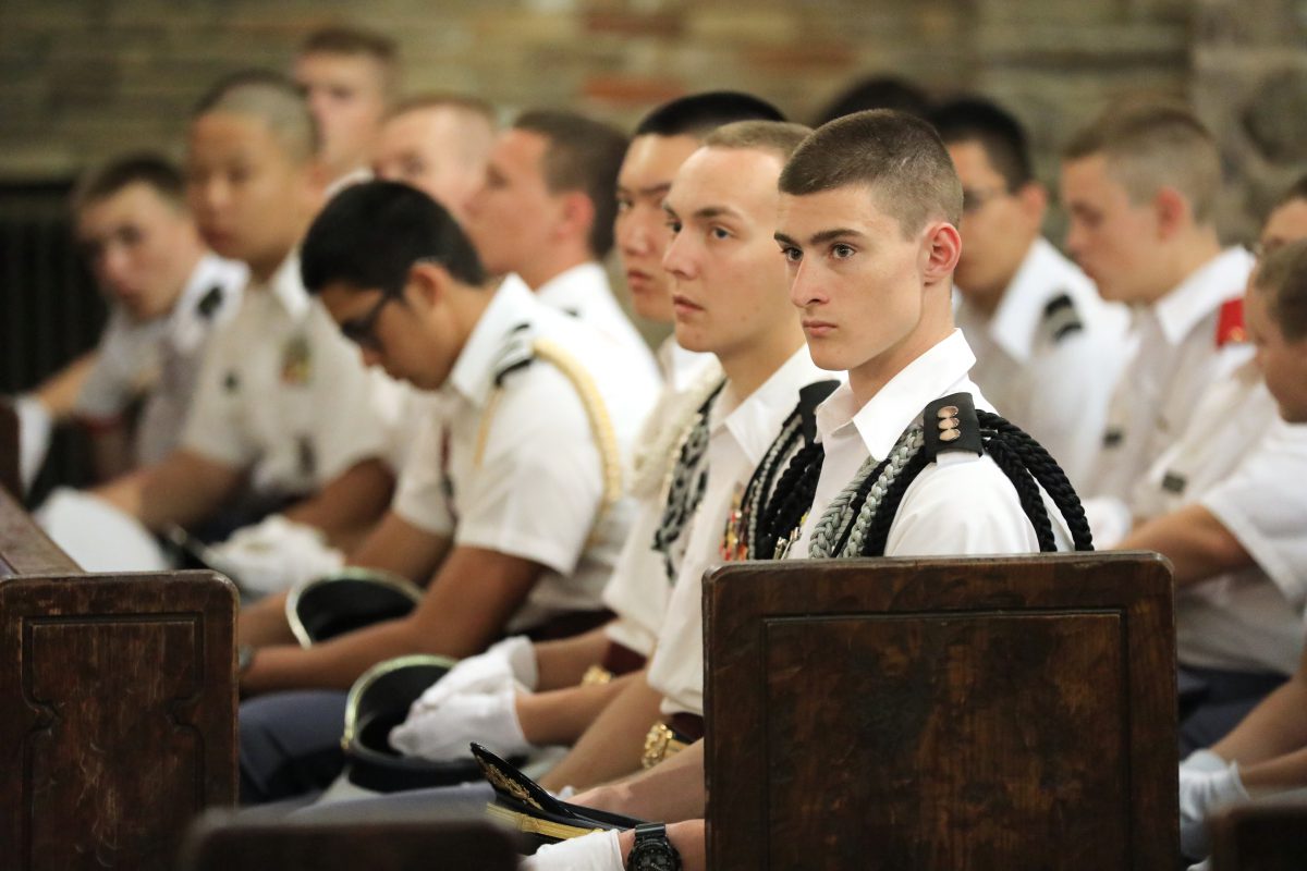 Students sitting in auditorium