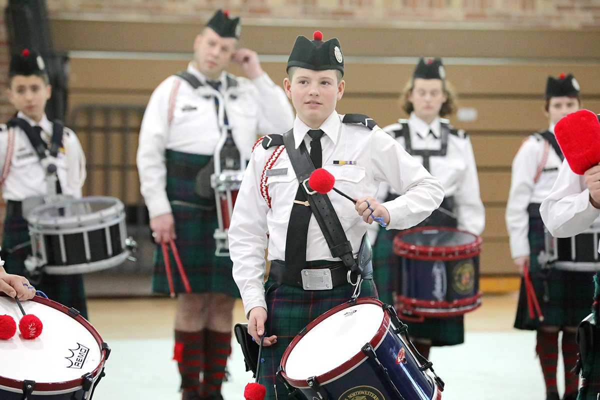 Students playing drums