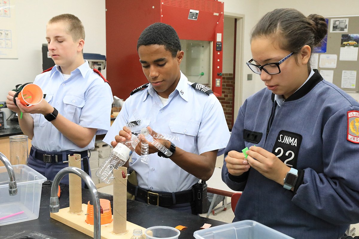 Students working in class