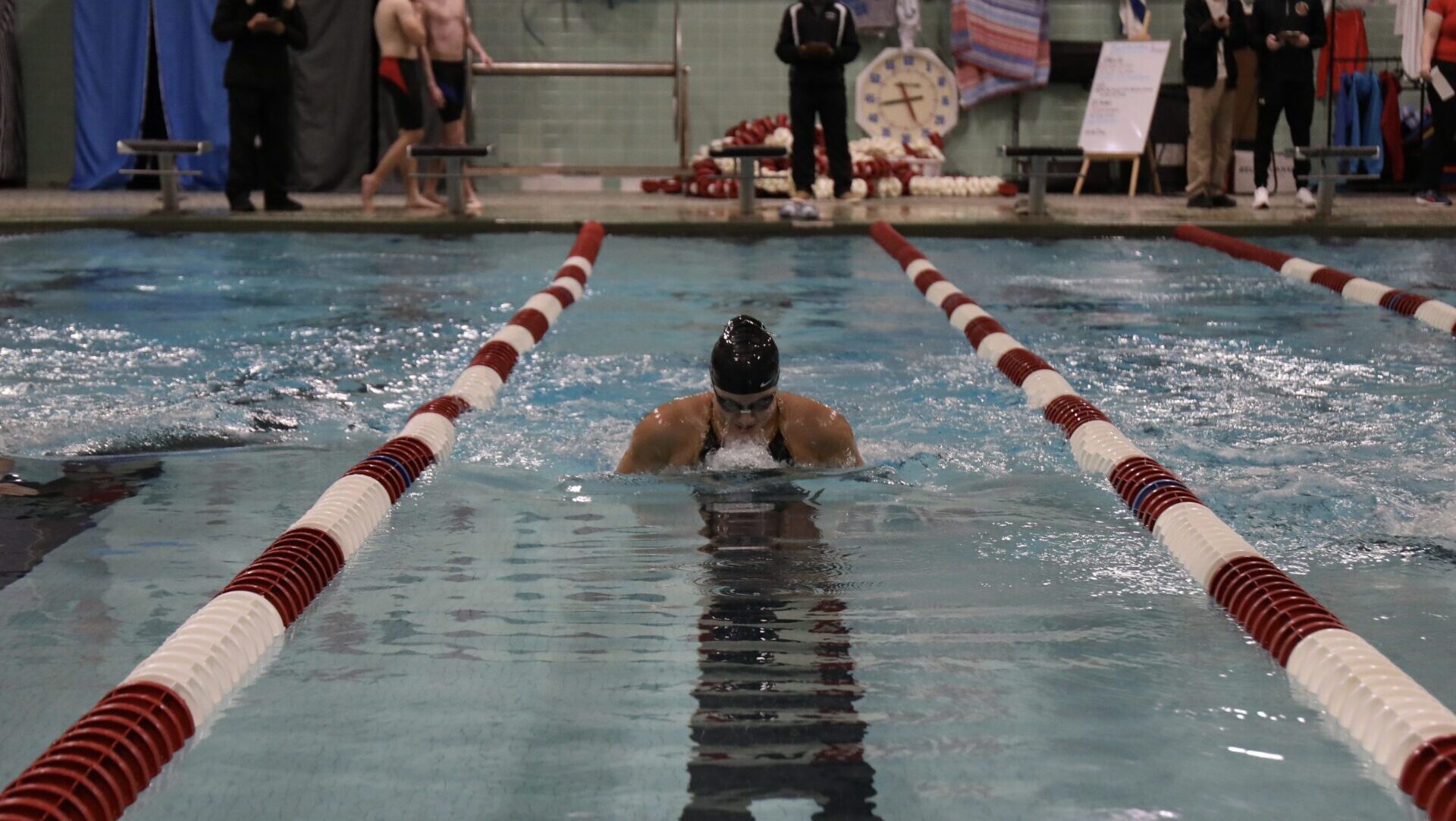 Torres comes up for air in her record-breaking swim.