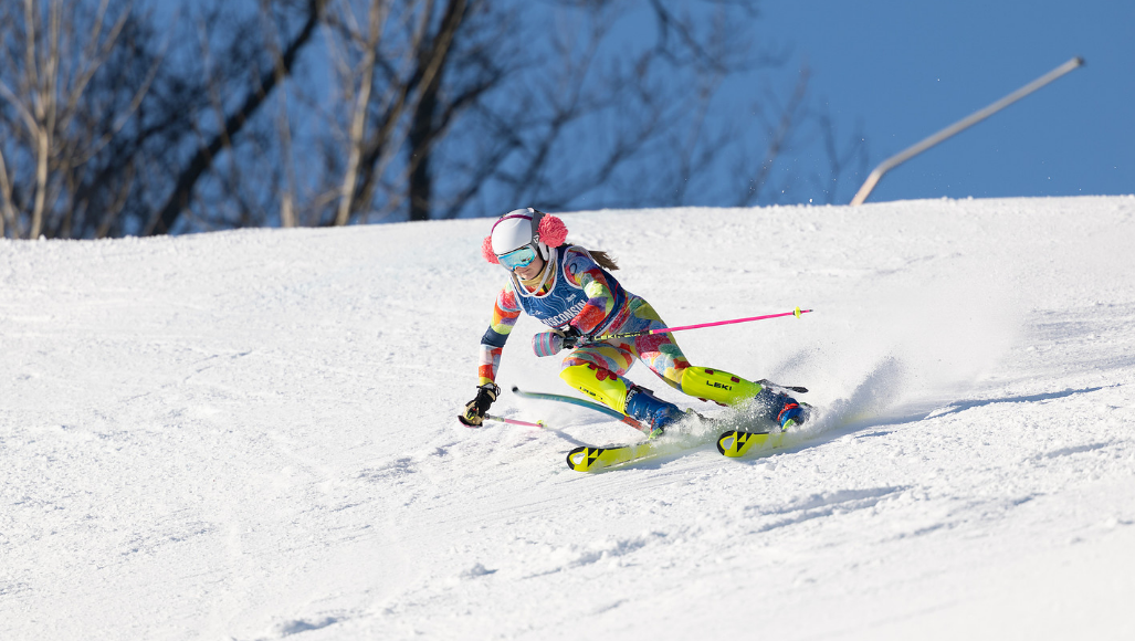 Allison belt competes in the slalom